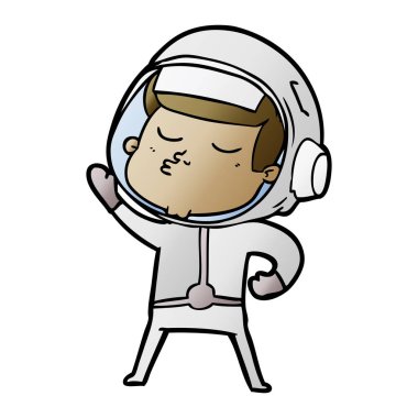 vektör çizim karikatür emin astronot