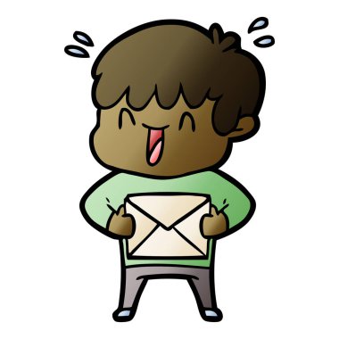 vektör çizim karikatür gülen çocuk