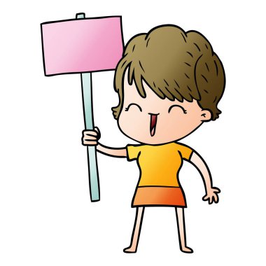 vektör çizim karikatür komik kadın