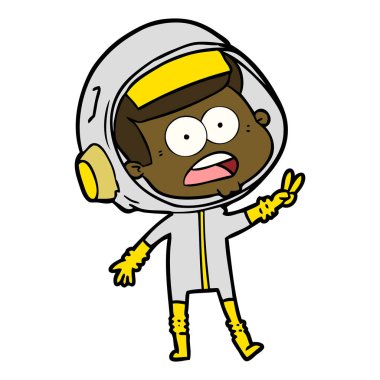 Çizgi film astronotunun vektör çizimi