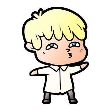 vektör çizim karikatür meraklı adam