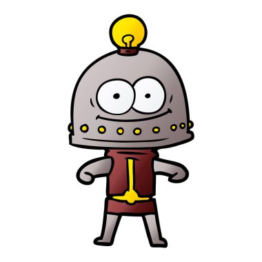 ampul ile mutlu karton robot