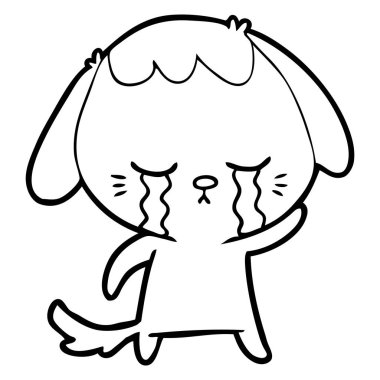 vektör çizim karikatür ağlayan köpek