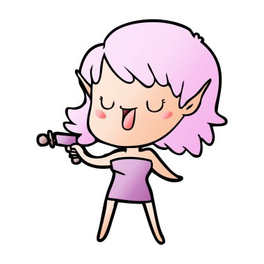 vektör çizim karikatür elf kızı