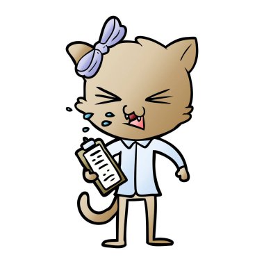 Çizgi film kedisinin vektör çizimi