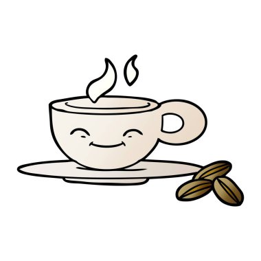 vektör çizim karikatür espresso kupa