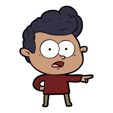 vektör çizim karikatür bakan adam