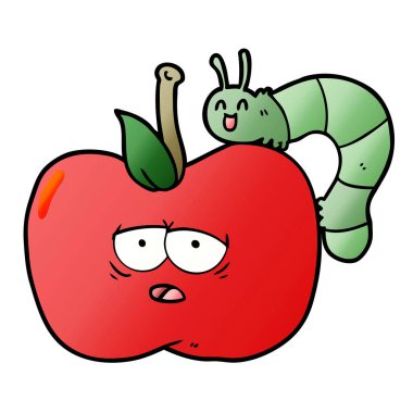 Çizgi film elmasının vektör illüstrasyonu