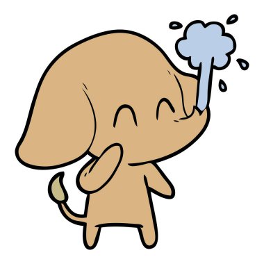 vektör çizim sevimli çizgi fil