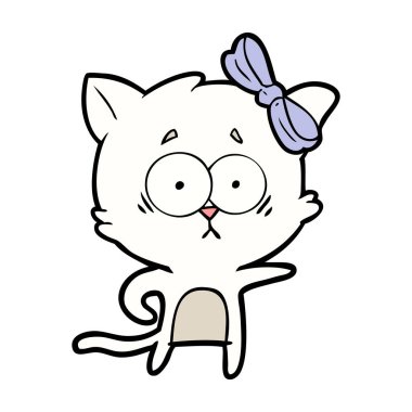 Çizgi film kedisinin vektör çizimi