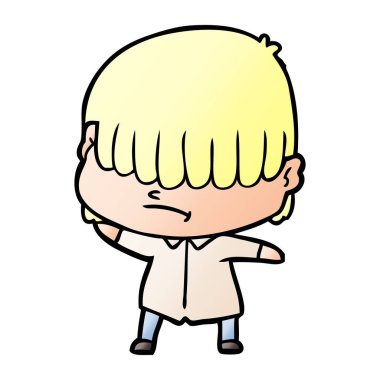 dağınık saçlı çocuk çizgi film