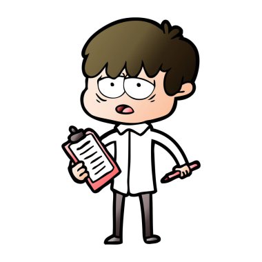 vektör çizim karikatür evlat yorgun