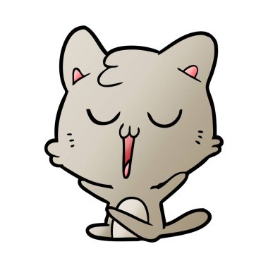 vektör çizim karikatür kedi şarkı