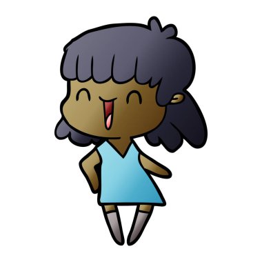 Çizgi filmdeki kadının vektör çizimi