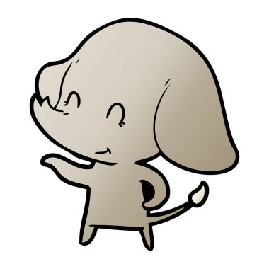 vektör çizim sevimli çizgi fil