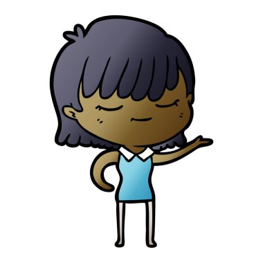 Çizgi filmdeki kadının vektör çizimi