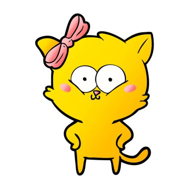 Çizgi film kedisinin vektör çizimi