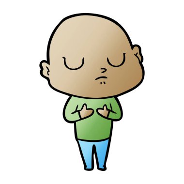 vektör çizim karikatür kel adam