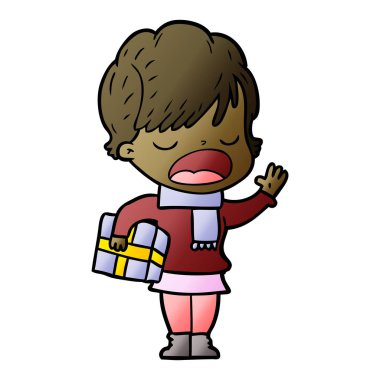 vektör çizim karikatür kadın söz