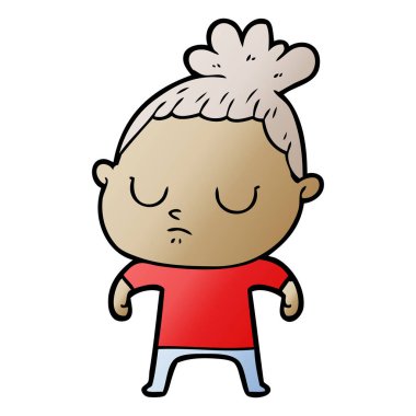 vektör çizim karikatür sakin kadın