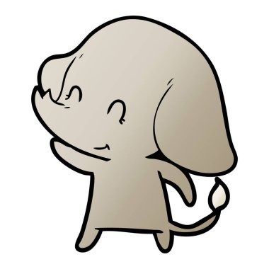 vektör çizim sevimli çizgi fil