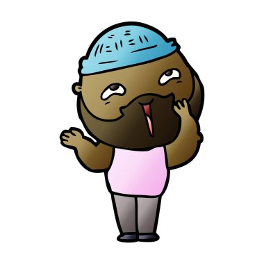 Çizgi film mutlu sakallı adam