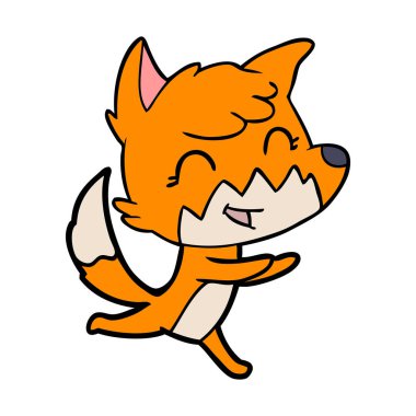 mutlu karikatür fox vektör çizim