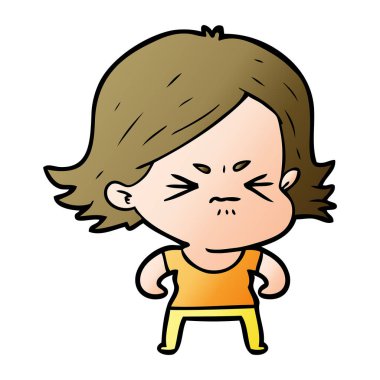 vektör çizim karikatür kızgın kız