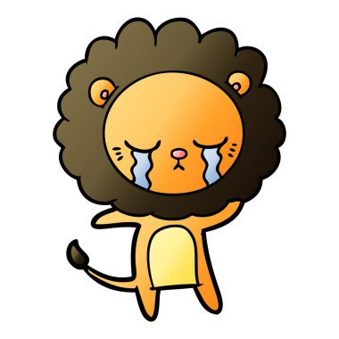 vektör çizim karikatür aslan ağlama