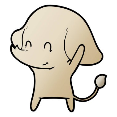 vektör çizim sevimli çizgi fil