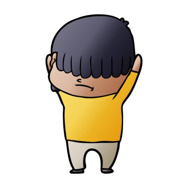 dağınık saçlı çocuk çizgi film