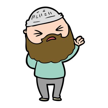 Sakallı çizgi film adamı.