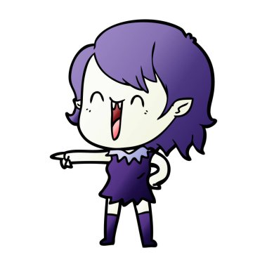 sevimli çizgi mutlu vampir kız