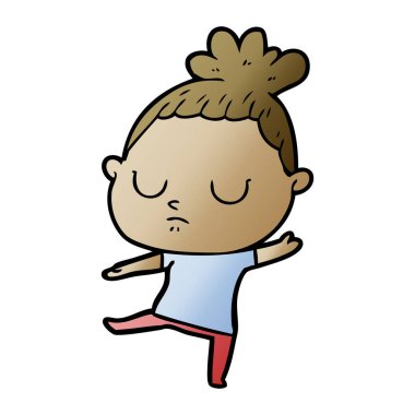 vektör çizim karikatür sakin kadın