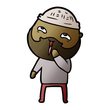 Çizgi film mutlu sakallı adam