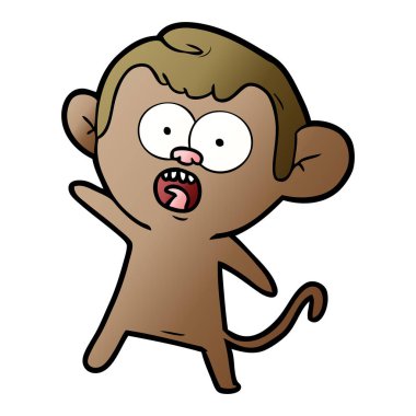vektör çizim karikatür şok maymun