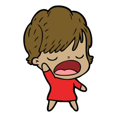 vektör çizim karikatür kadın söz