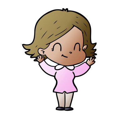 vektör çizim karikatür dostça kız