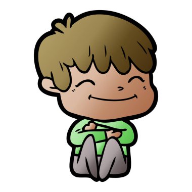 vektör çizim karikatür mutlu çocuk