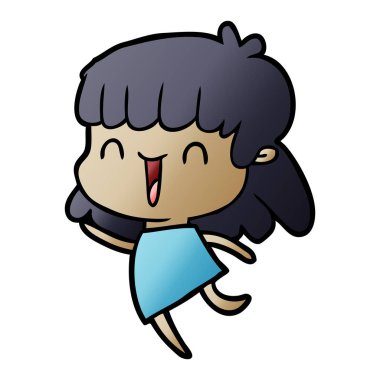 Çizgi filmdeki kadının vektör çizimi