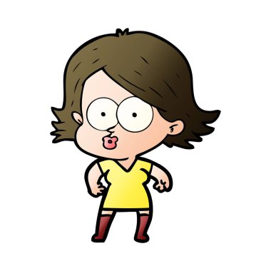 surat asmayı çizgi film kız vektör çizim