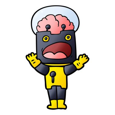 Çizgi film robotunun vektör çizimi