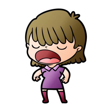 vektör çizim karikatür kadın söz