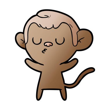 Çizgi film maymununun vektör çizimi