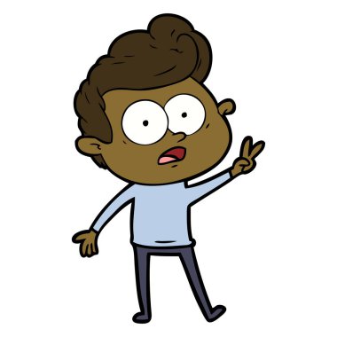 vektör çizim karikatür bakan adam