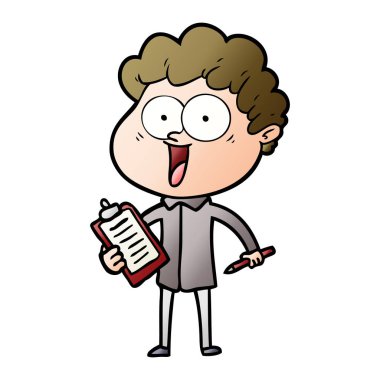 vektör çizim karikatür mutlu adam