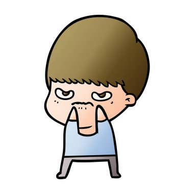 rahatsız çizgi film çocuk vektör çizim