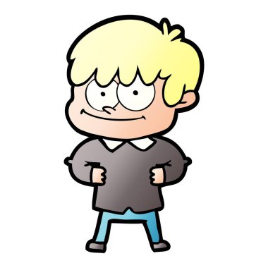 mutlu çizgi film adam vektör çizim