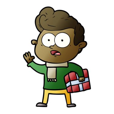 vektör çizim karikatür bakan adam