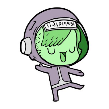 vektör çizim karikatür astronot kadın